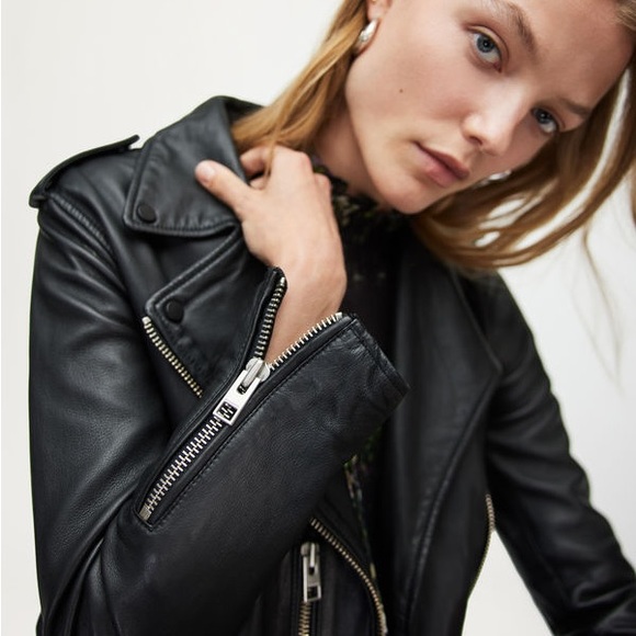 NWOT All Saints Balfern leather biker jacket 
Size US 4 - Picture 6 of 13